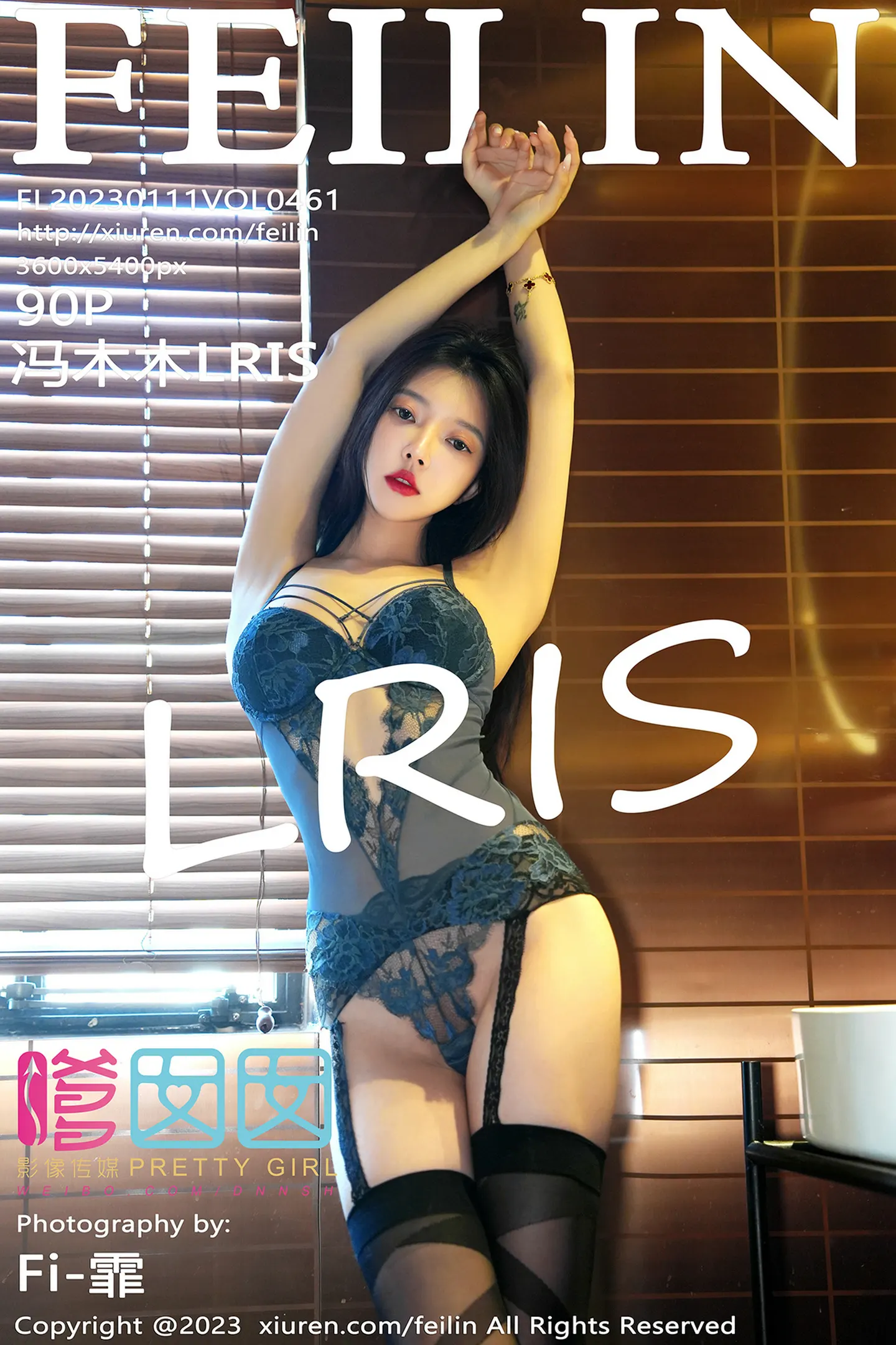 [FeiLin嗲囡囡]VOL.461_女神冯木木LRIS酒店场景灰色蕾丝情趣内衣配黑丝吊袜诱惑写真90P-秀人网 - XiuRen.Xyz